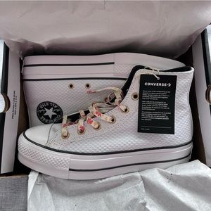 White Converse All Star Platform Hi